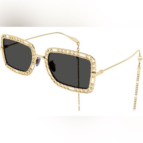 NWT GUCCI 54MM Rectangle Sunglasses Chain-Embellished Sunglasses main image 8